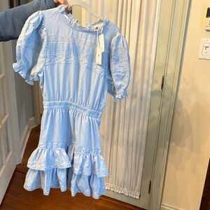 Stella Light Blue Women’s Dress with Ruffles